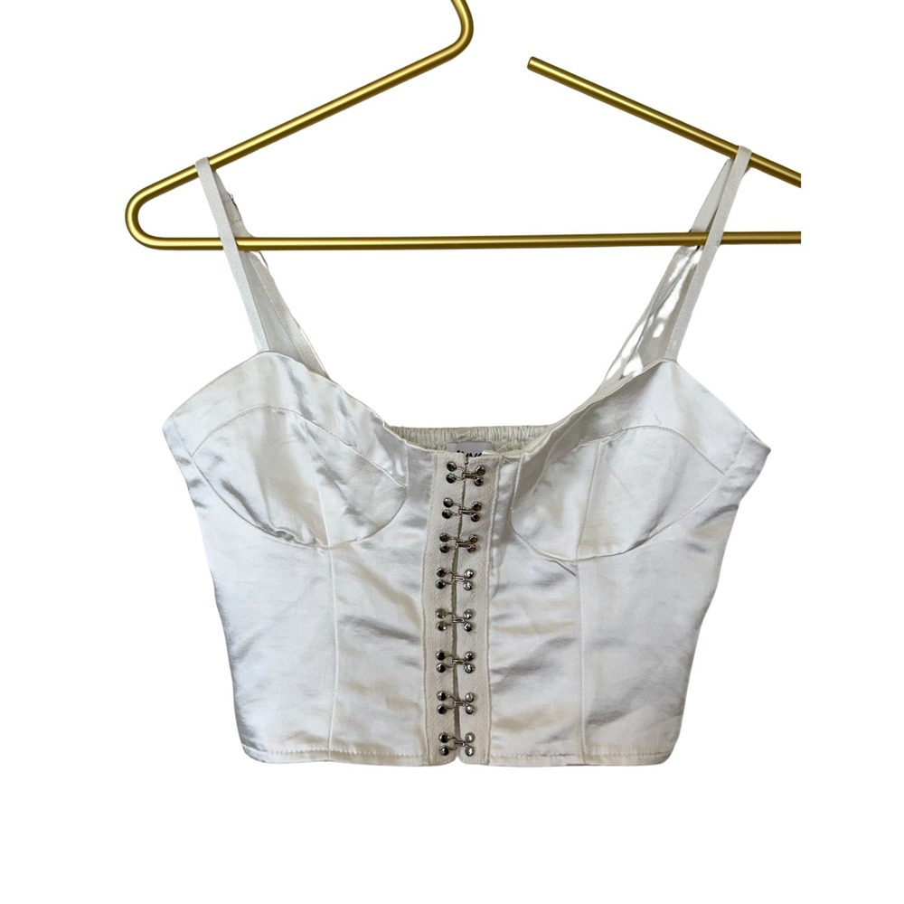 Princess Polly Crop Top Women S Bustier Coquette  Satin Hook Eye Corset Concert
